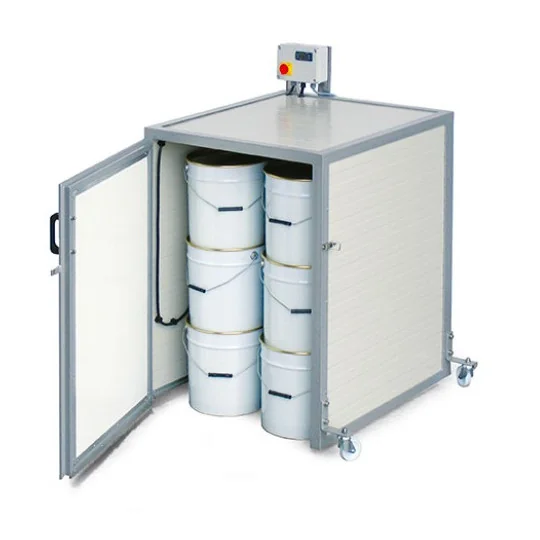Petite chambre chaude à double paroi métallique pour 1 fût de 300 kg